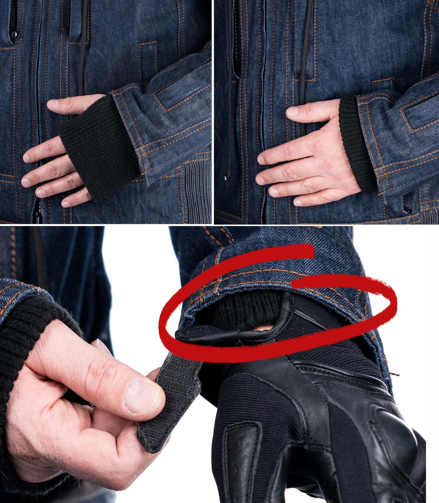 4 in 1 Biker Club Jacket (Distressed Denim Jackets for Men)